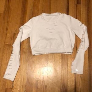 Alo Yoga Cropped Ripped Crew